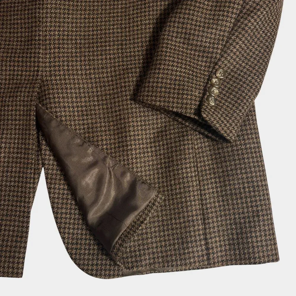 Vintage NORDSTROM Mens Blazer 44L Sport Coat 2-Button Jacket Brown Alpaca Wool